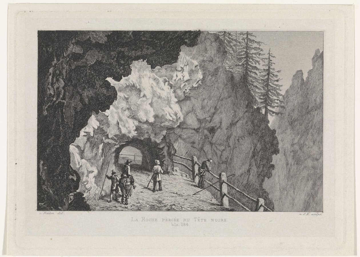 Passage i klipperne La Roche percée på Tête Noire (titel på objekt) af David van der Kellen