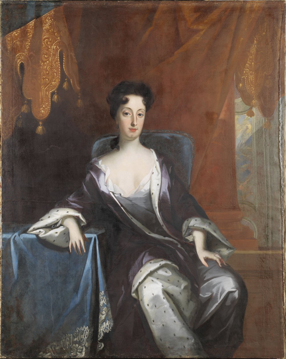 Edwige Sophie de Suede - Portræt af hertuginde Hedvig Sophia af Holstein-Gottorp (1681-1708), dronning af Sverige, af Krafft, David, von (1655-1724). Olie på lærred, omkring 1700. Mål: 148x118 cm. Nationalmuseet Stockholm af David von Krafft
