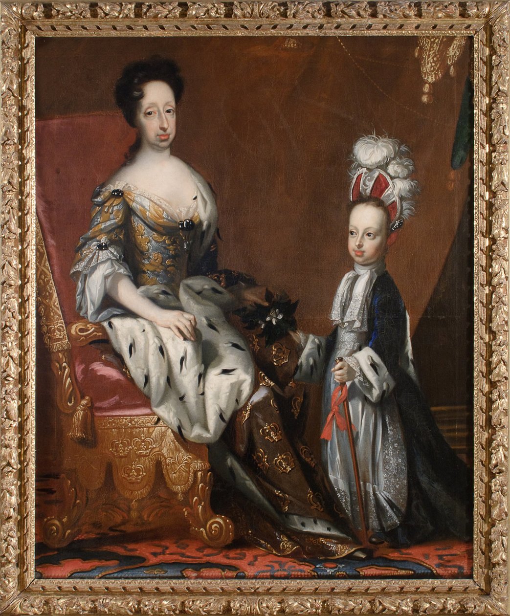 Hedvig Eleonora (1636-1715), prinsesse af Holsten-Gottorp, dronning af Sverige, og hendes oldebarn Karl Frederik (1700-1739), hertug af Holsten-Gottorp, 1704 af David von Krafft