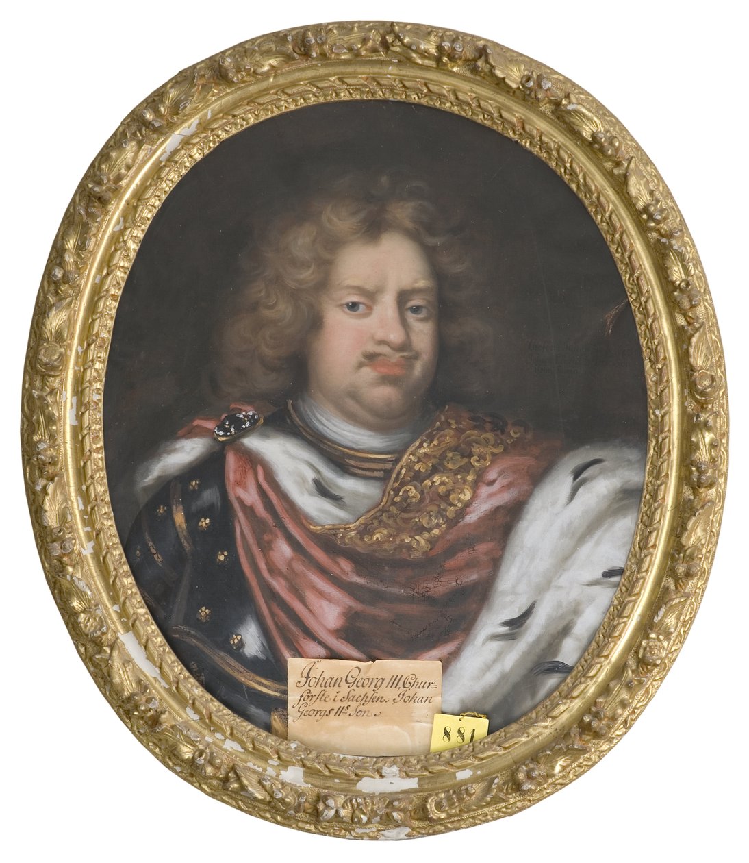 Jean Georges III de Saxe - Portræt af John George III (1647-1691), kurfyrst af Sachsen, af Krafft, David, von (1655-1724). Olie på lærred. Mål: 75x62 cm. Nationalmuseum Stockholm af David von Krafft