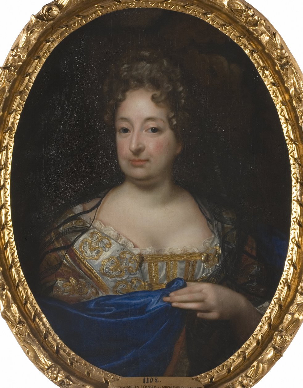 Sophie Charlotte af Hannover, Dronning af Preussen - Portræt af Sophia Charlotte af Hannover (1668-1705), Dronning i Preussen, af Krafft, David, von (1655-1724). Olie på lærred. Mål: 88x70 cm. Nationalmuseum Stockholm af David von Krafft
