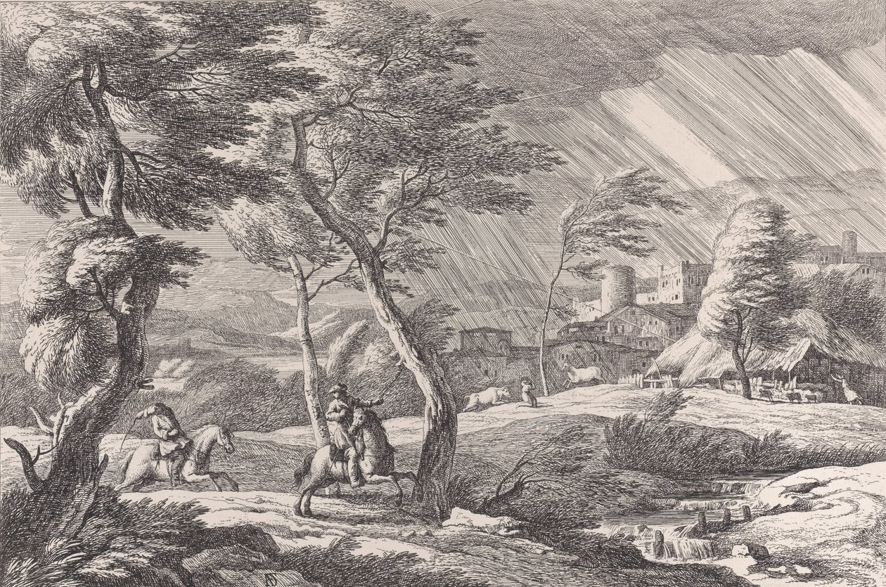 Plade 6: Stormen, 1743. af Davide Antonio Fossati