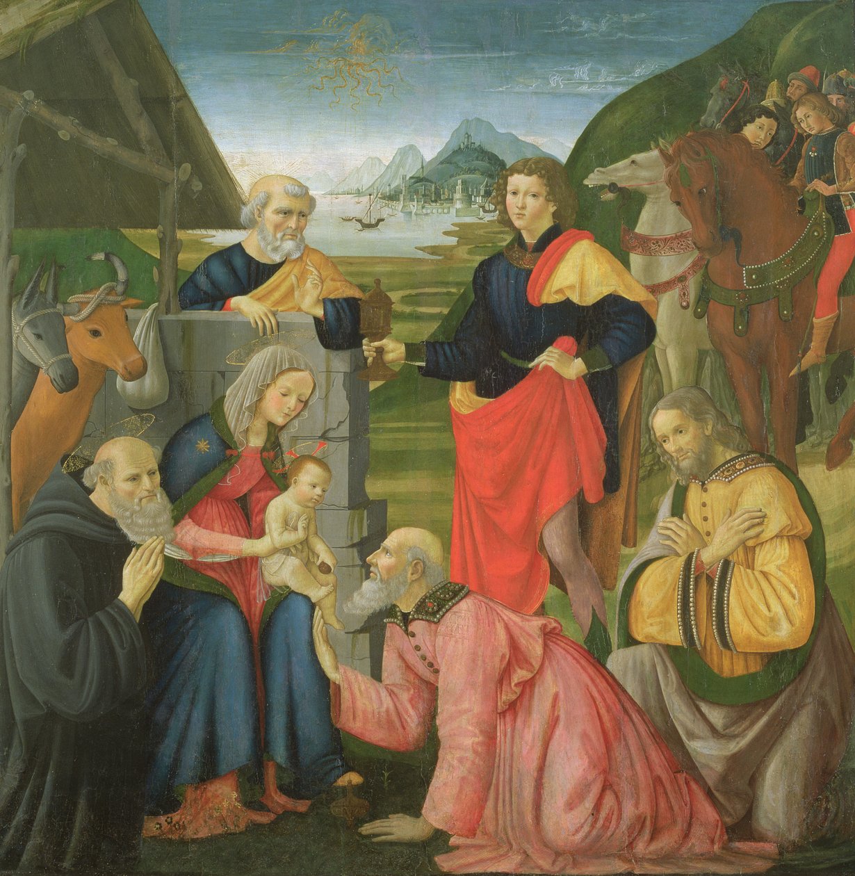 Magiernes tilbedelse af Davide and Domenico  Ghirlandaio
