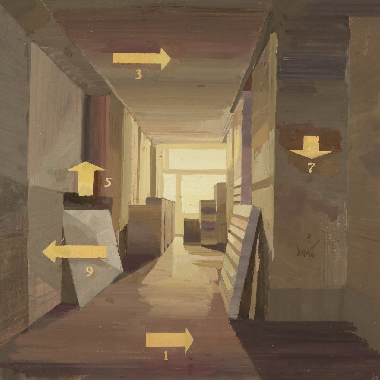 Musée des Aigles Modernes 19, 2024 (olie på linned) af Davis Lisboa