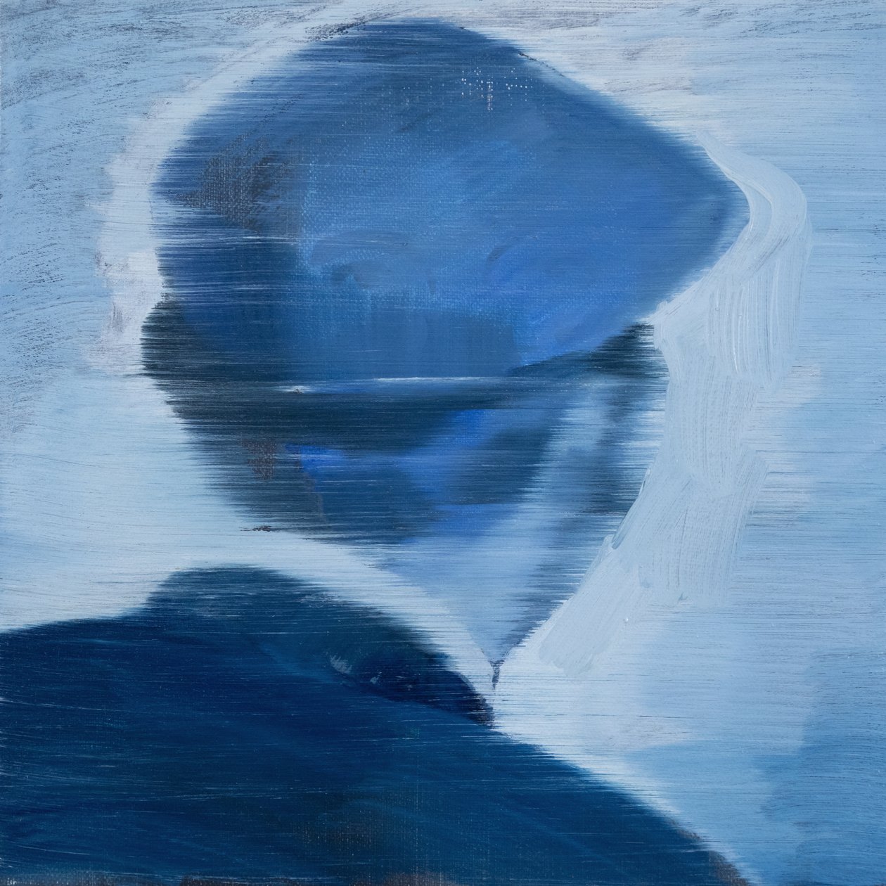 Robert Filliou 6, 2017 (olie på linned) af Davis Lisboa