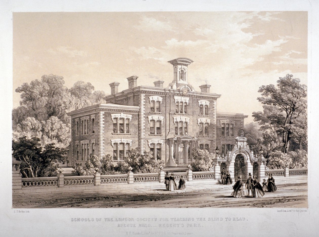 London Society Schools for undervisning af blinde, Avenue Road, Marylebone, London, c1860. af Day and Son