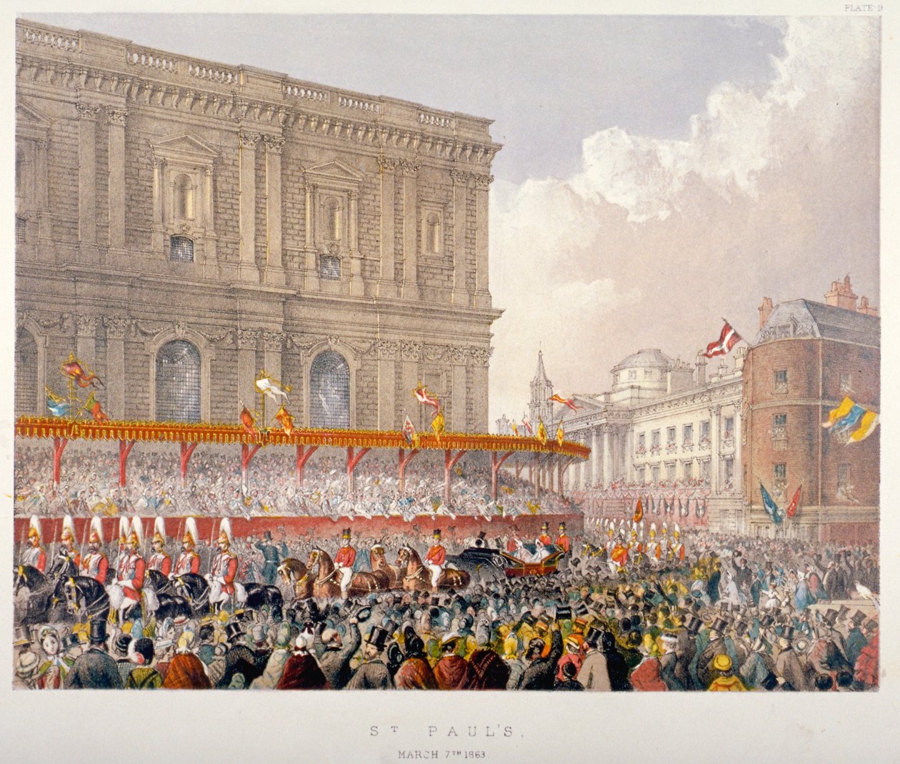 Kongelig procession passerer den østlige ende af St Paul