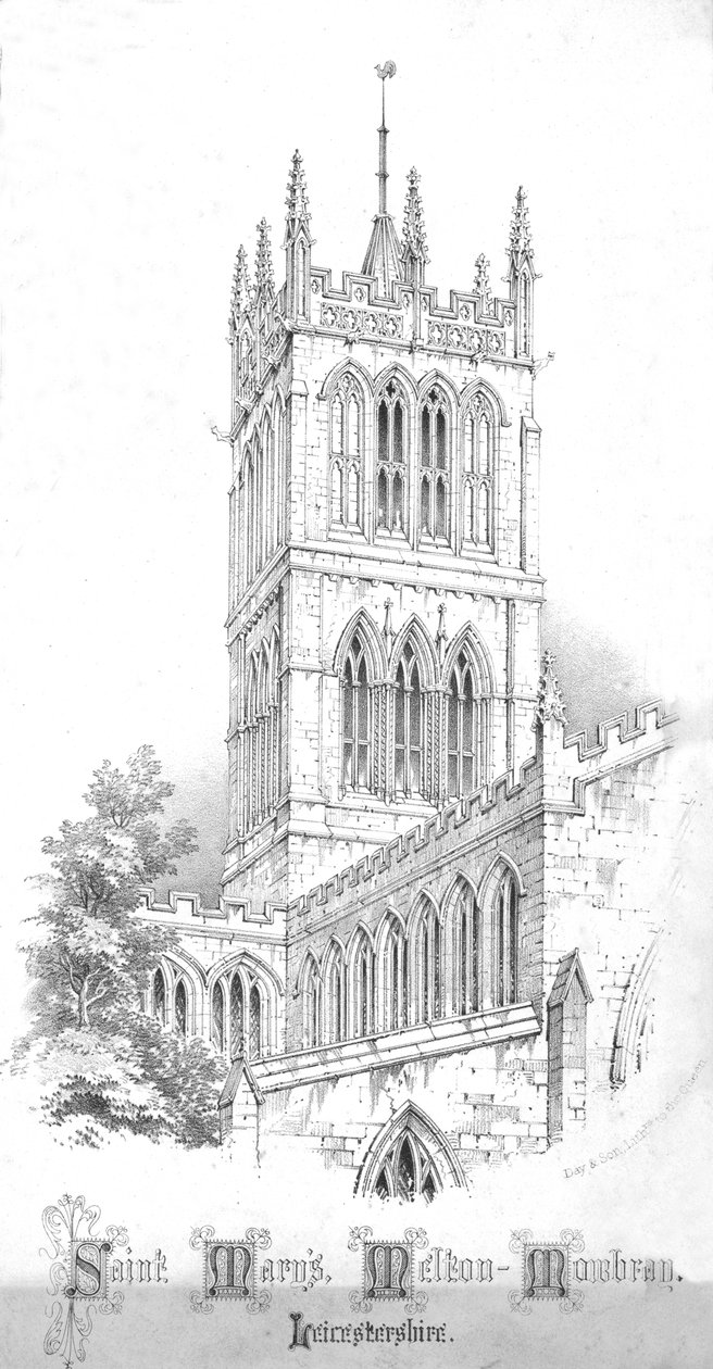 Saint Marys, Melton-Mowbray. Leicestershire, omkring 1850