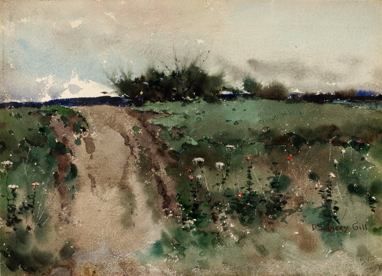 Landskabsskitse, n.d. af De Lancey Gill