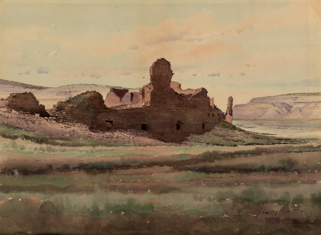 Pueblo Bonito-ruinen, Chaco Canyon, New Mexico af De Lancey Gill