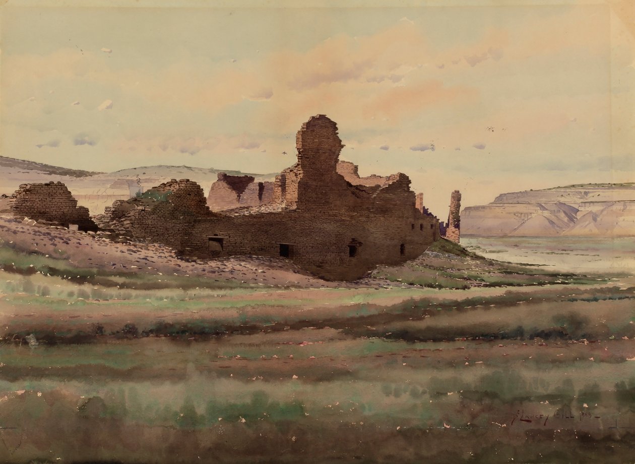 Pueblo Bonito Ruin, Chaco Canyon, New Mexico, 1888. af De Lancey Gill