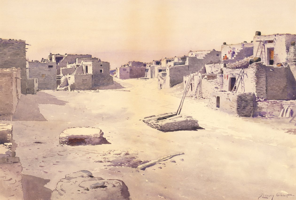Gade i Pueblo of Oraibi, Tusayan, Arizona, af De Lancey Gill