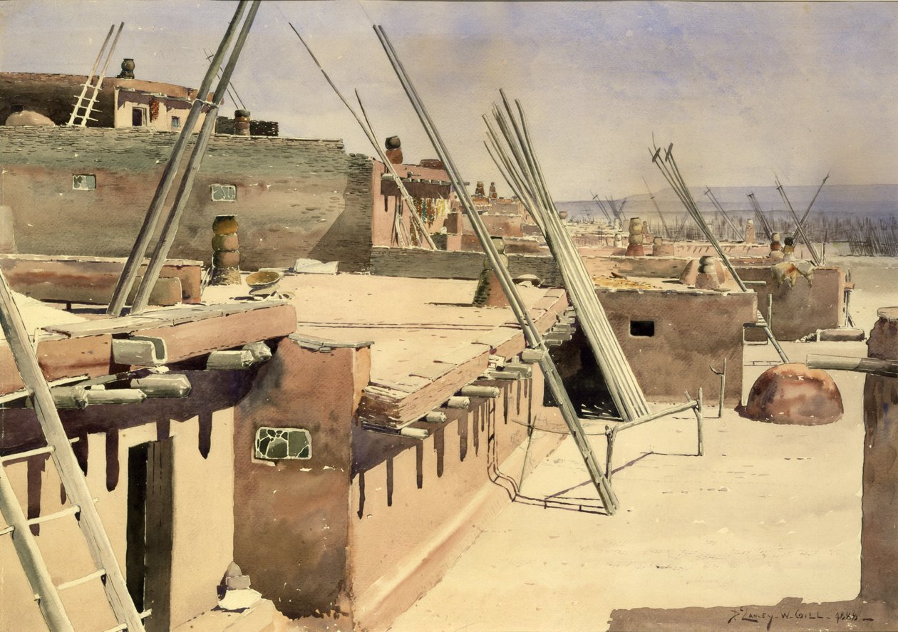 Gade i Pueblo of Zuni, New Mexico, 1888. af De Lancey Gill