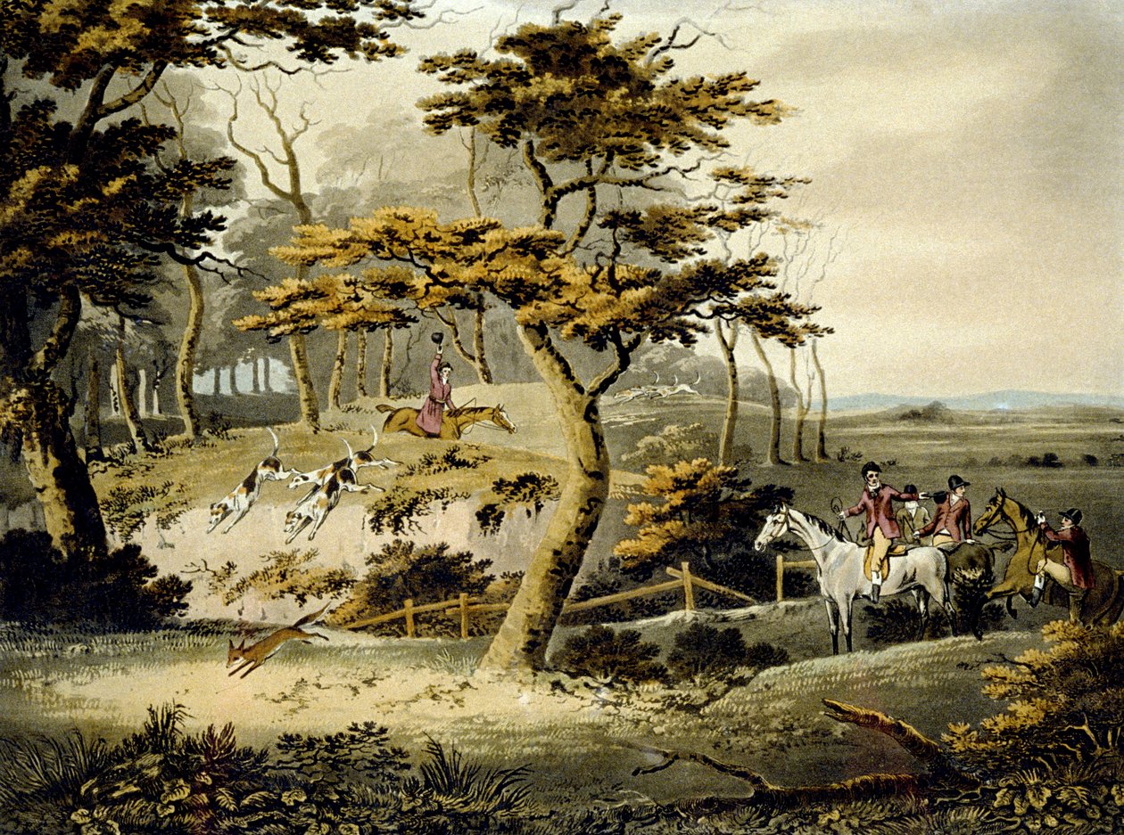 Eftermiddag, Rævejagt, graveret af J.H. Clarke og F. Jeakes af Dean Snr. (after) Wolstenholme