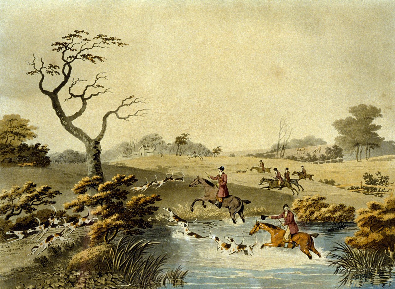 Middag, Rævejagt, graveret af J.H. Clarke og F. Jeakes af Dean Snr. (after) Wolstenholme