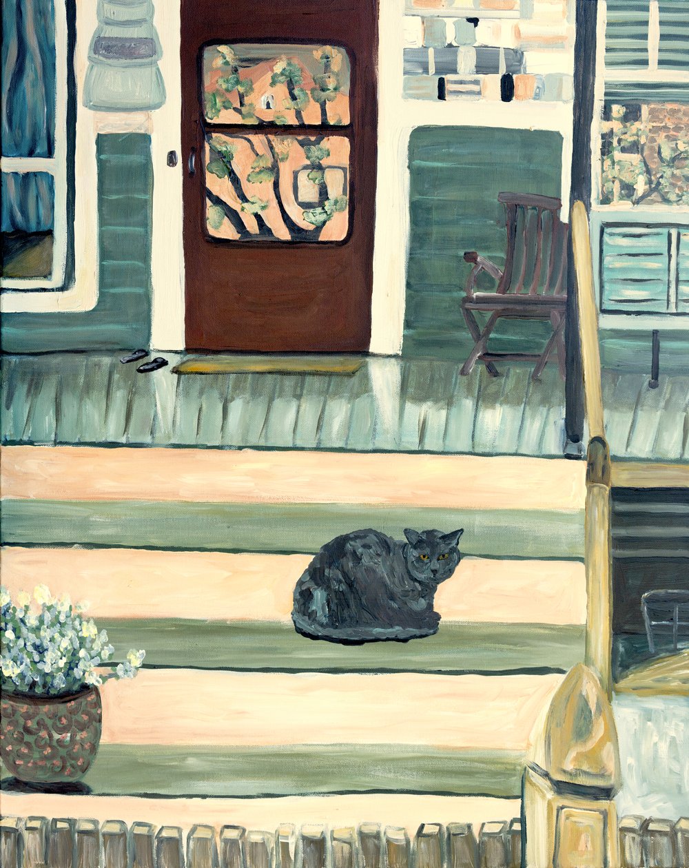 Afternoon Porch, 2023 (akryl på lærred) af Deborah Eve Alastra