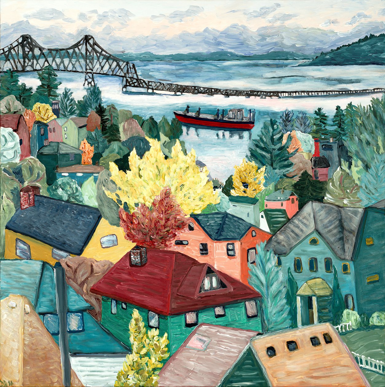 Astoria View, 2015 (akryl på lærred) af Deborah Eve Alastra