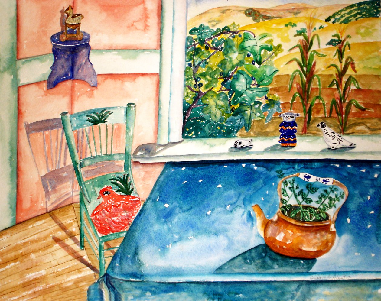 Blåt bord af Deborah Eve Alastra