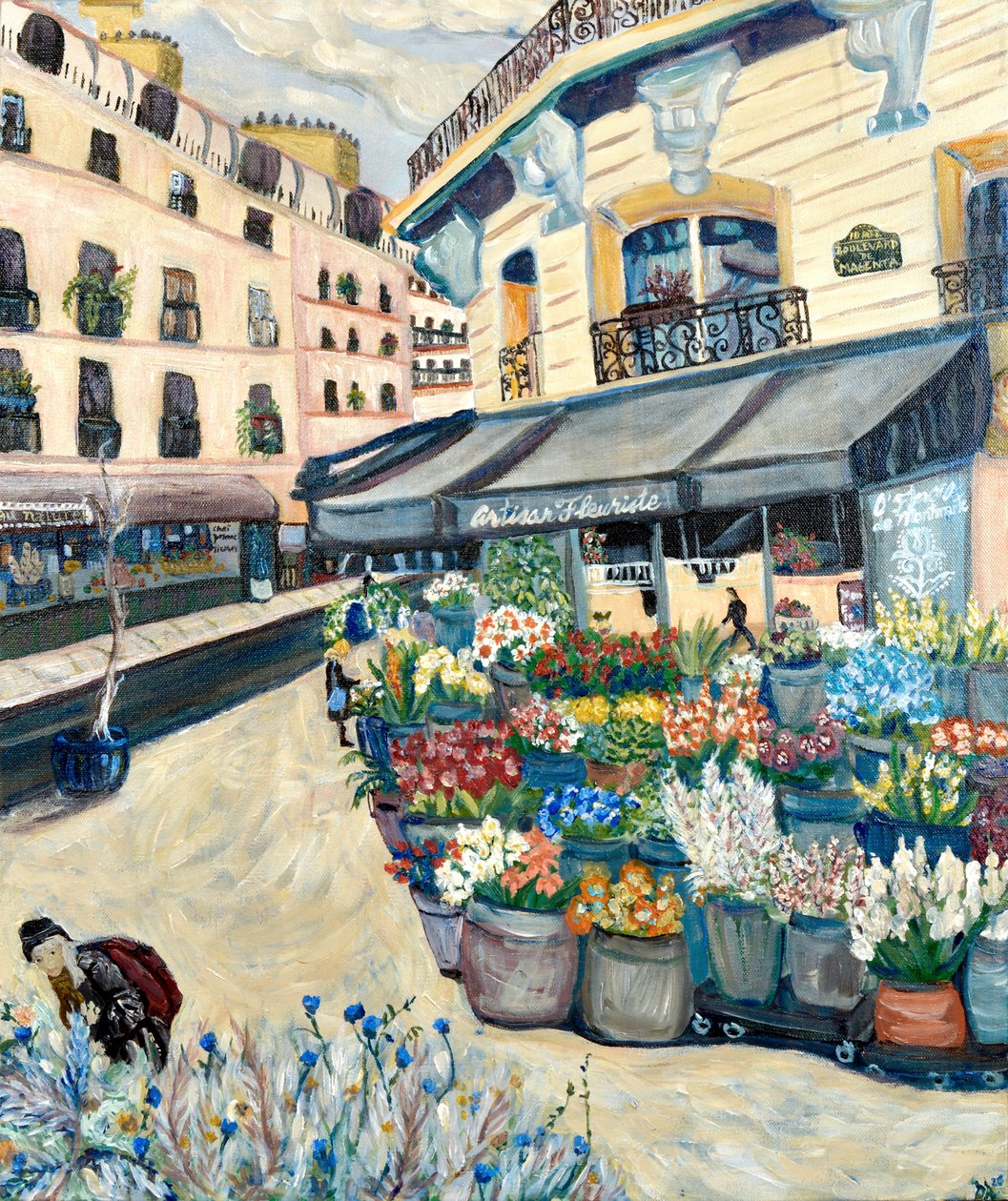 Flower Shopper, 2020 (akryl på lærred0 af Deborah Eve Alastra