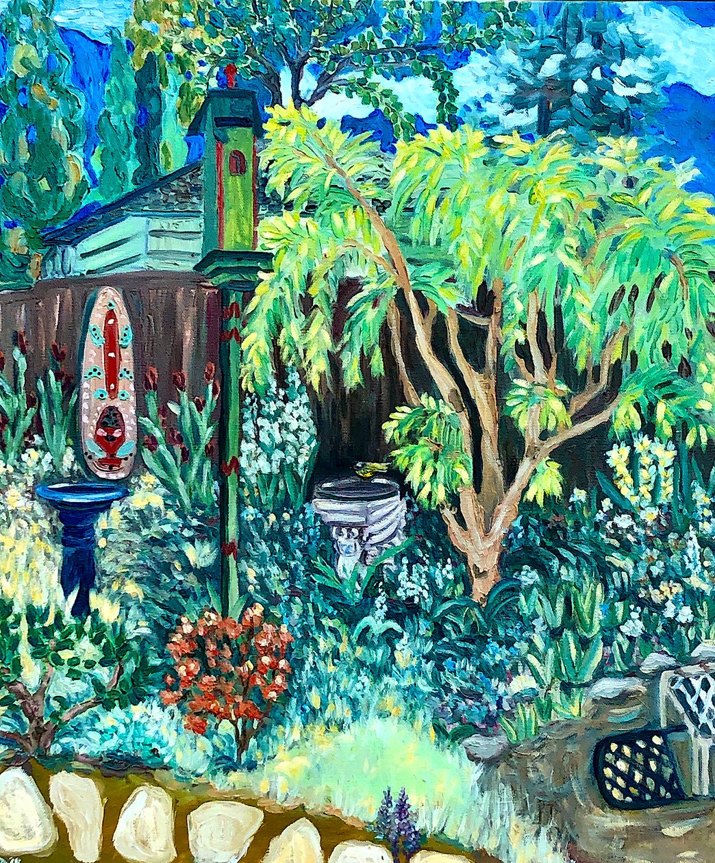 Garden View, 2020 (olie på lærred) af Deborah Eve Alastra
