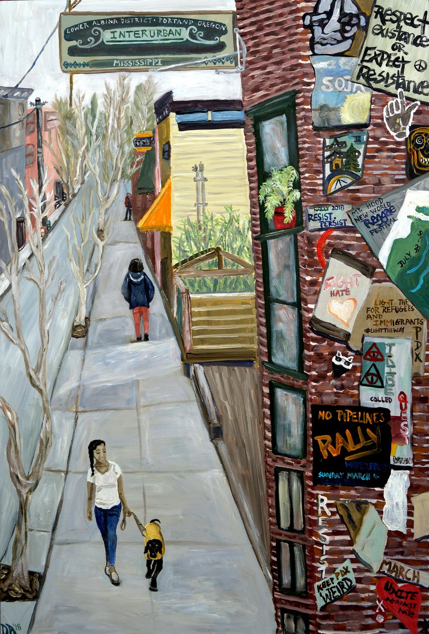 InterUrban, 2016 (akryl på lærred) af Deborah Eve Alastra