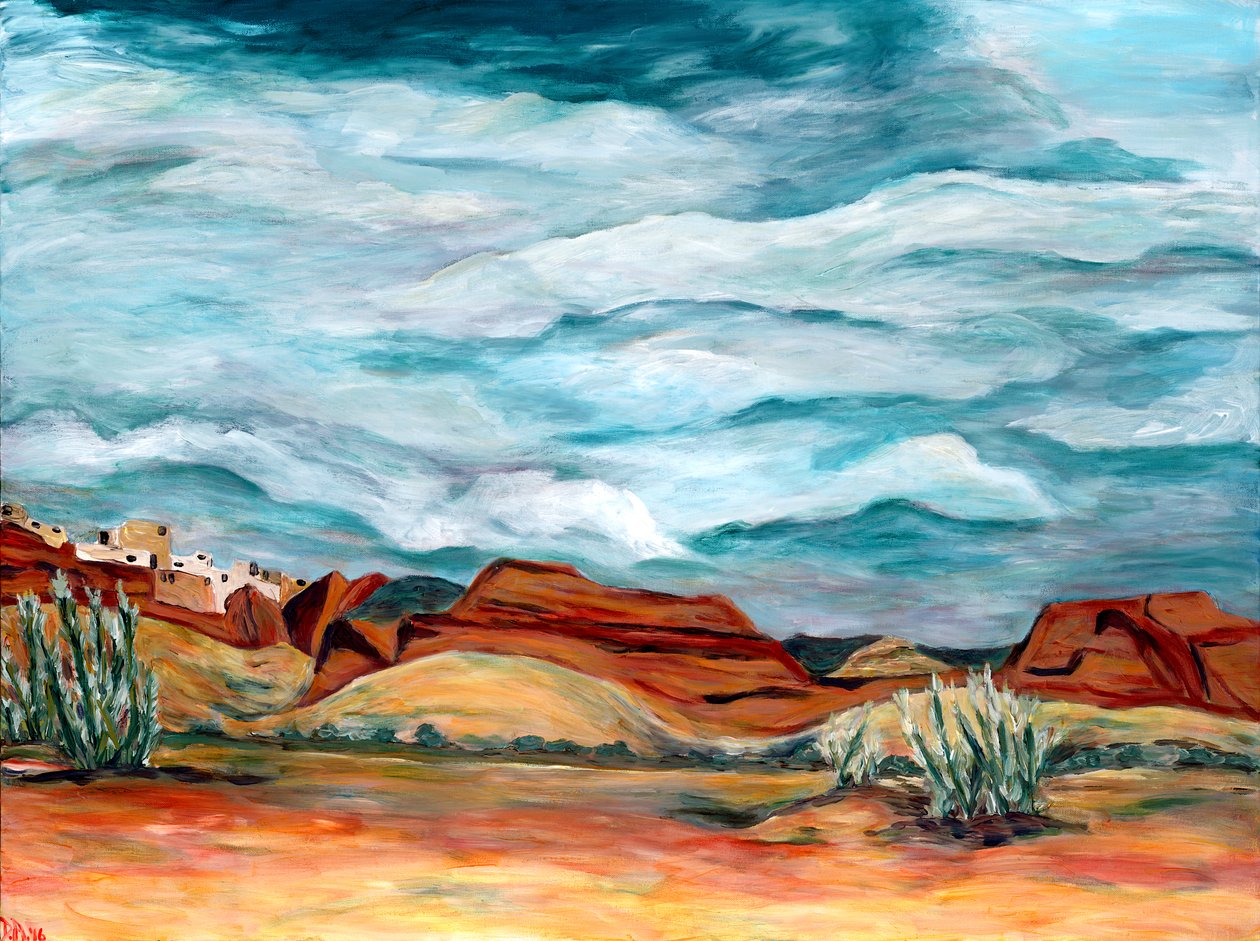 New Mexico Landscape, 2015 (akryl på lærred) af Deborah Eve Alastra