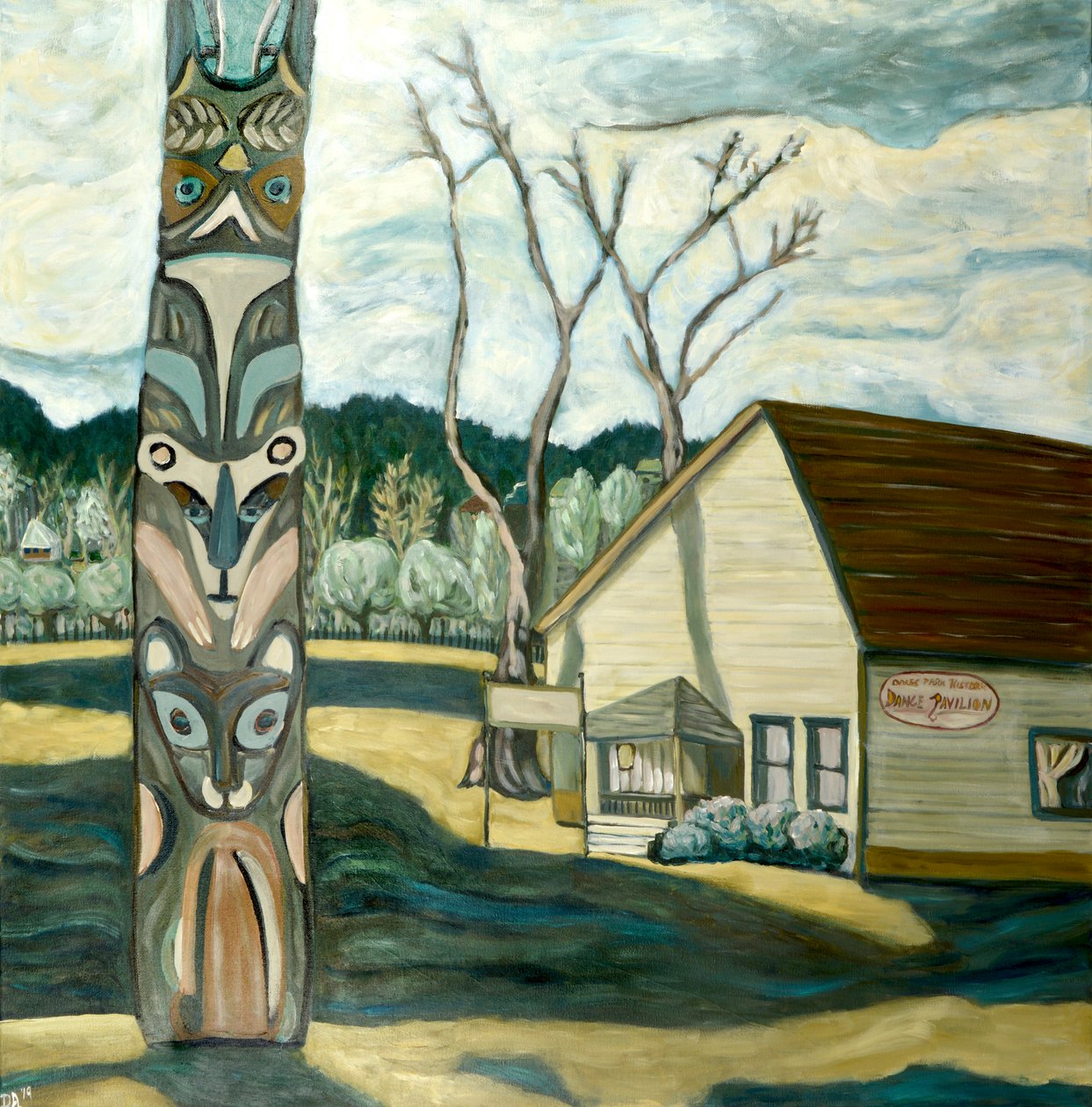 Oaks Totem, 2019 (akryl på lærred) af Deborah Eve Alastra