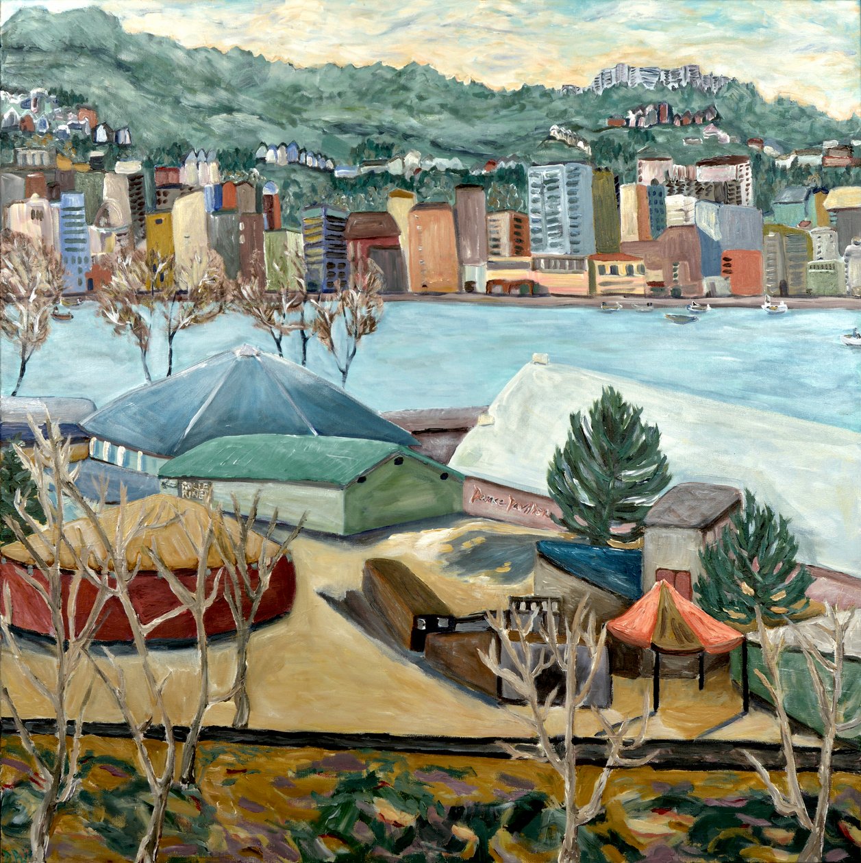 Oaks Winter View, 2019 (akryl på lærred) af Deborah Eve Alastra