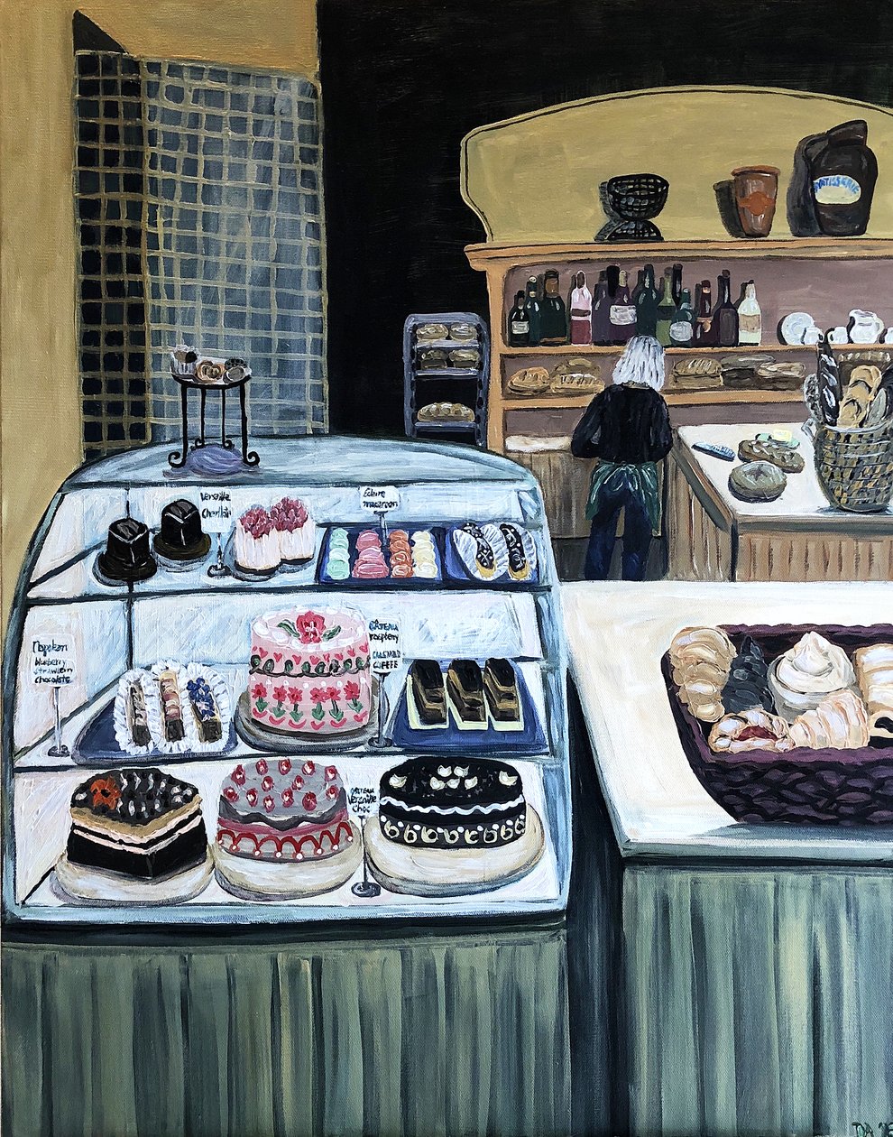 Patisserie, 2018 (akryl på lærred) af Deborah Eve Alastra