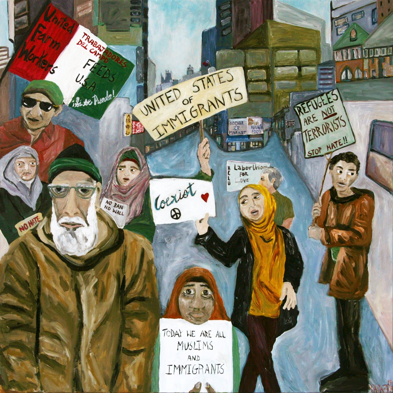 Resist 2, 2017 (akryl på lærred) af Deborah Eve Alastra