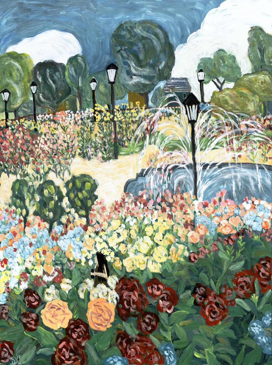 Rose Garden, 2019 (akryl på lærred) af Deborah Eve Alastra