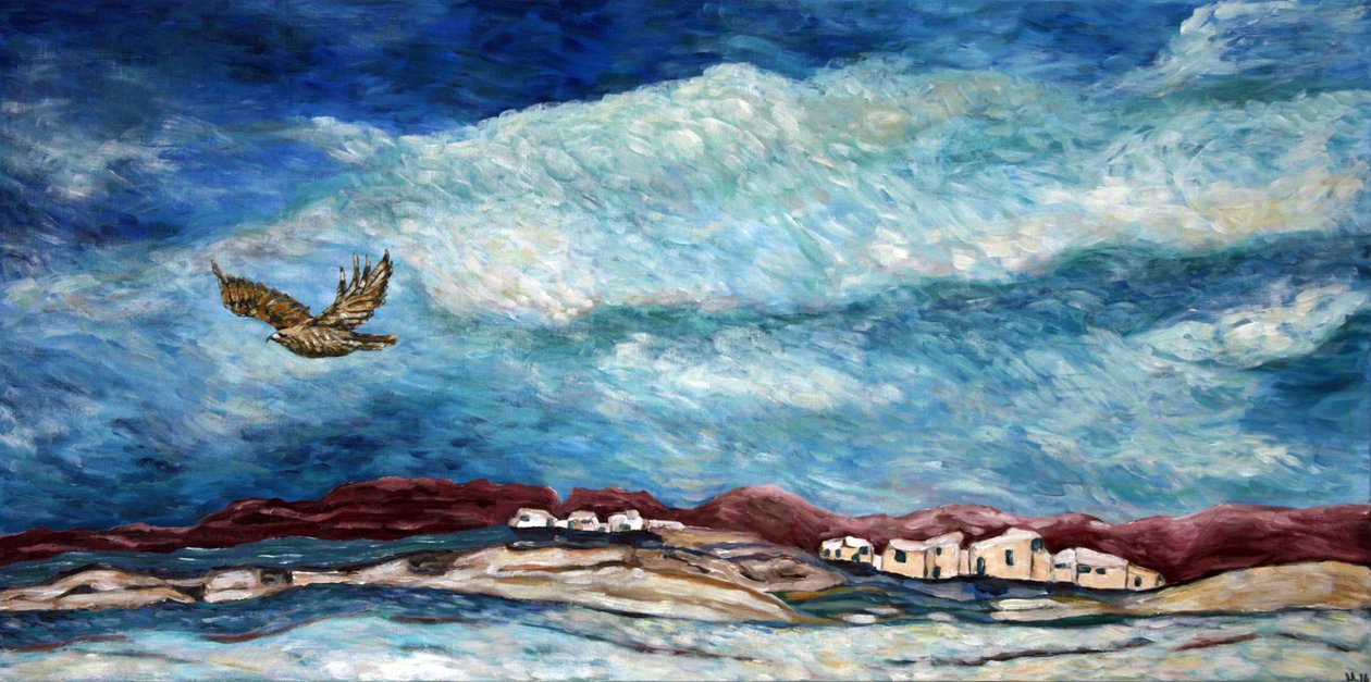 Southwestern Sky, 2015 (akryl på lærred) af Deborah Eve Alastra