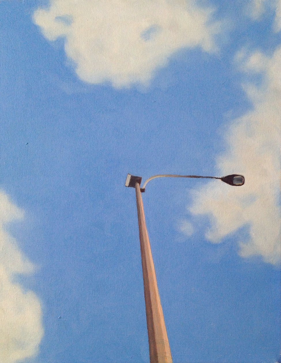 Brooklyn Street Lamp, 2012 (olie på lærred) af Deborah Stevenson