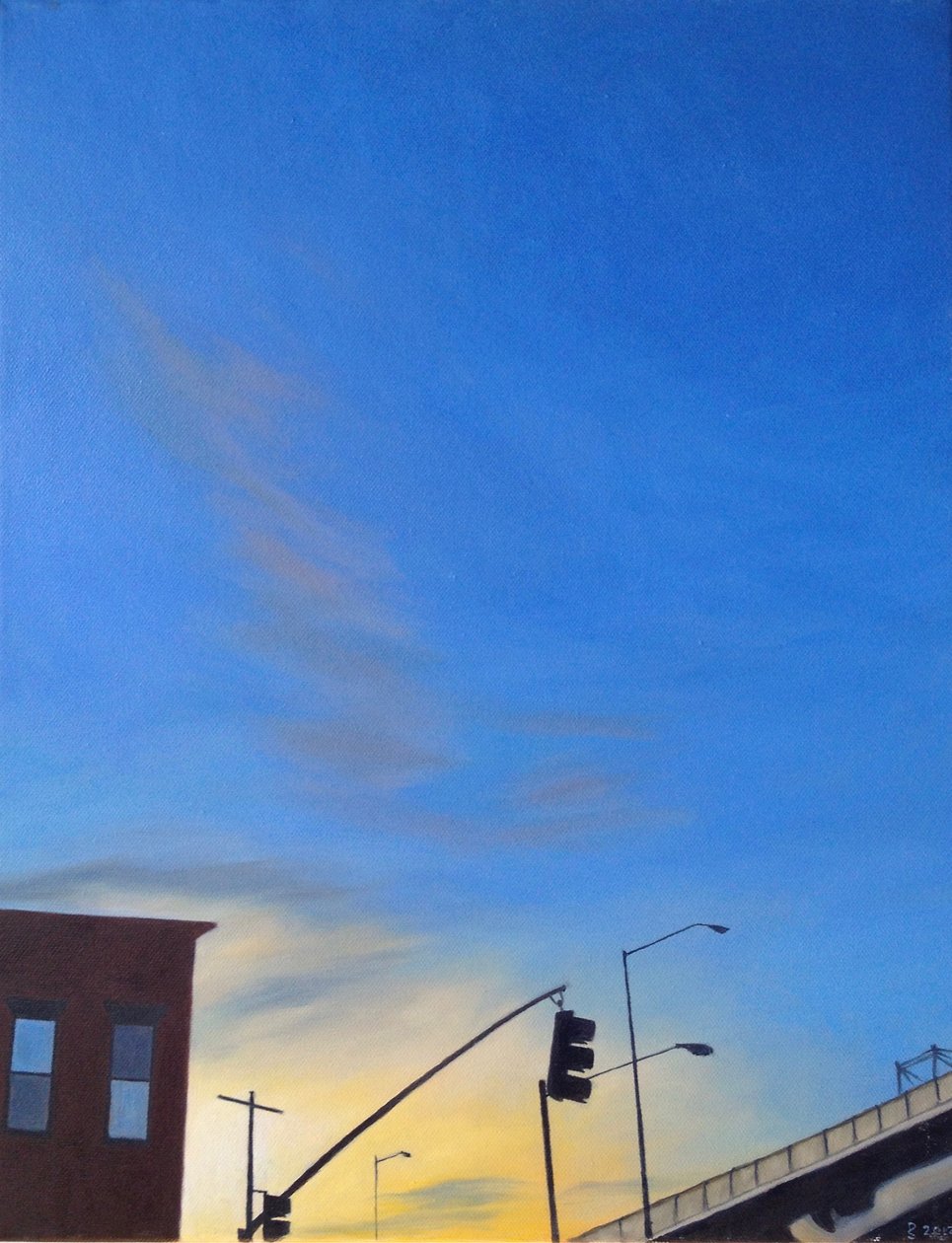 Brooklyn Twilight by the BQE, 2012 (olie på lærred) af Deborah Stevenson