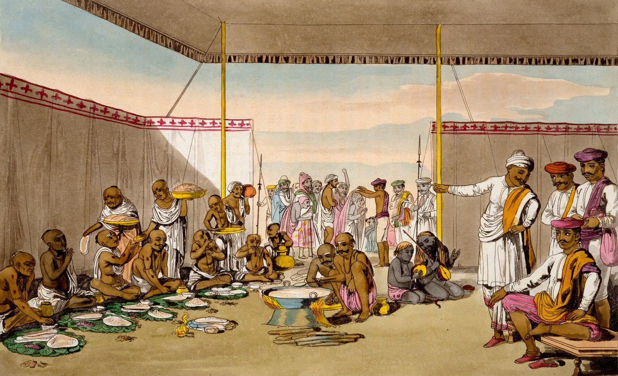 En Mahratta Surdar, der underholder Brahmins, fra 
