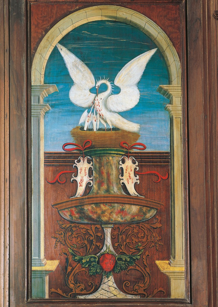 Springvand malet af Defendente Ferrari (1480 eller 1485-1540), på den bagerste del af det 16. århundredes kor, Church of Saint Jerome, Biella. Italien af Defendente Ferrari