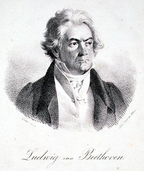Ludwig van Beethoven (1770-1827) 1824 (litho) af Deker Deker