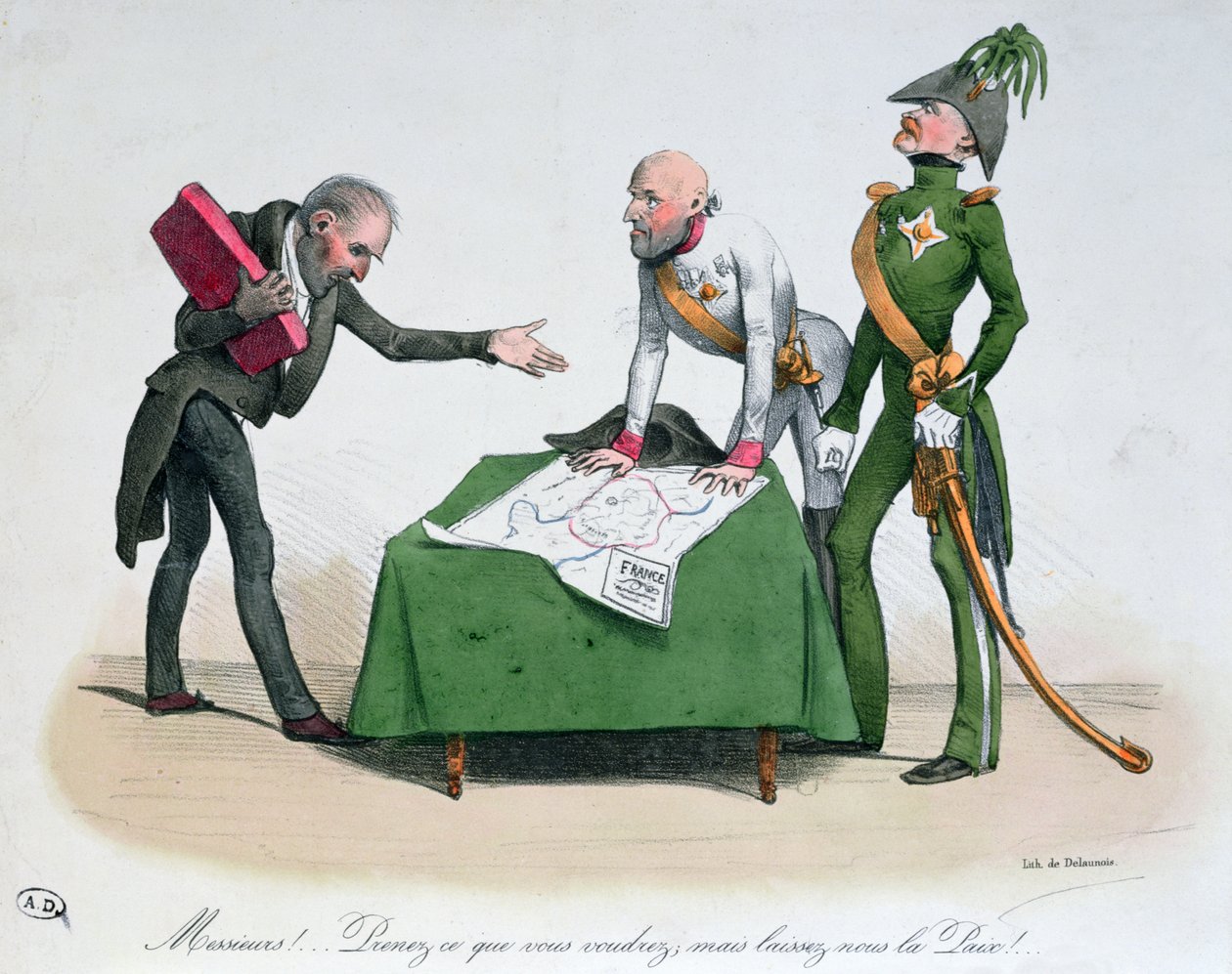 Karikatur af Wienerkongressen 1814-15 af Delaunois