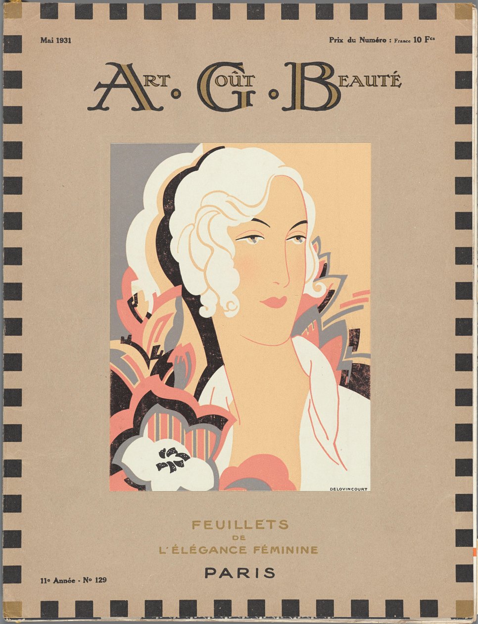 Modemagasinet som fristerinde Kunst - smag - skønhed, foldere af feminin elegance, maj 1931, nr. 129, 11. årgang (titel på objekt) af Delovincourt