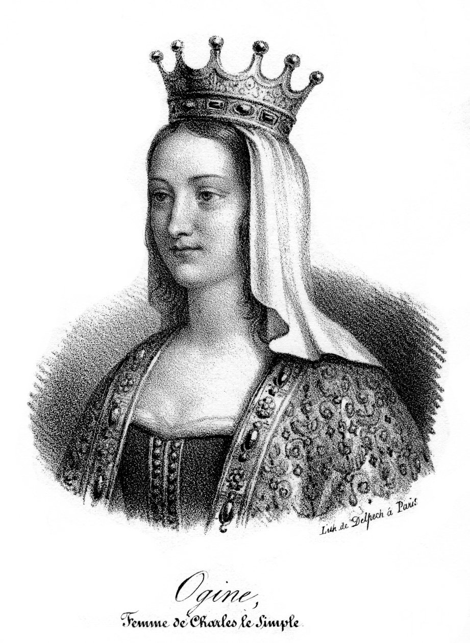 Edgifu af Wessex, konsort af Charles III The Simple of France, 1800-tallet af Delpech
