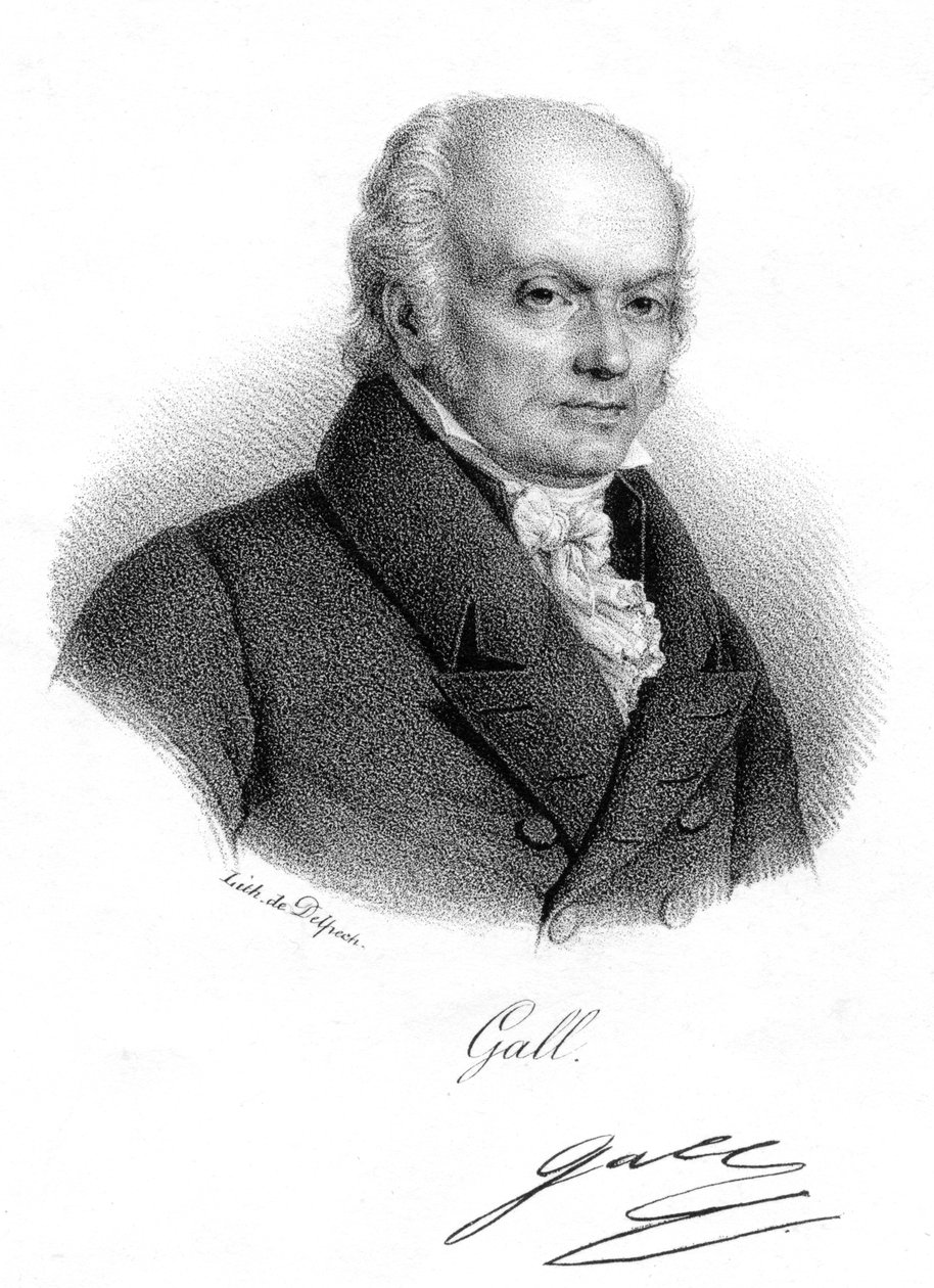 Franz Joseph Gall, tysk læge og grundlægger af frenologi, c1820 af Delpech