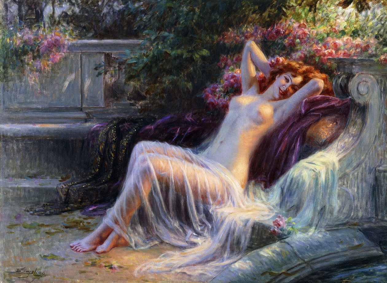 Nøgen med roser; Nu aux Roses af Delphin Enjolras