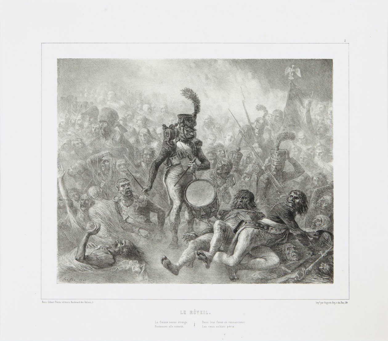 Trommen vækker de døde soldater, 1842 af Denis Auguste Marie Raffet