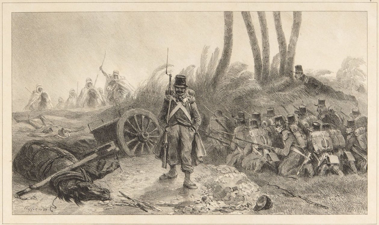 Bagholdet (Tilbagetrækningen fra Constantine) af Denis-Auguste-Marie Raffet