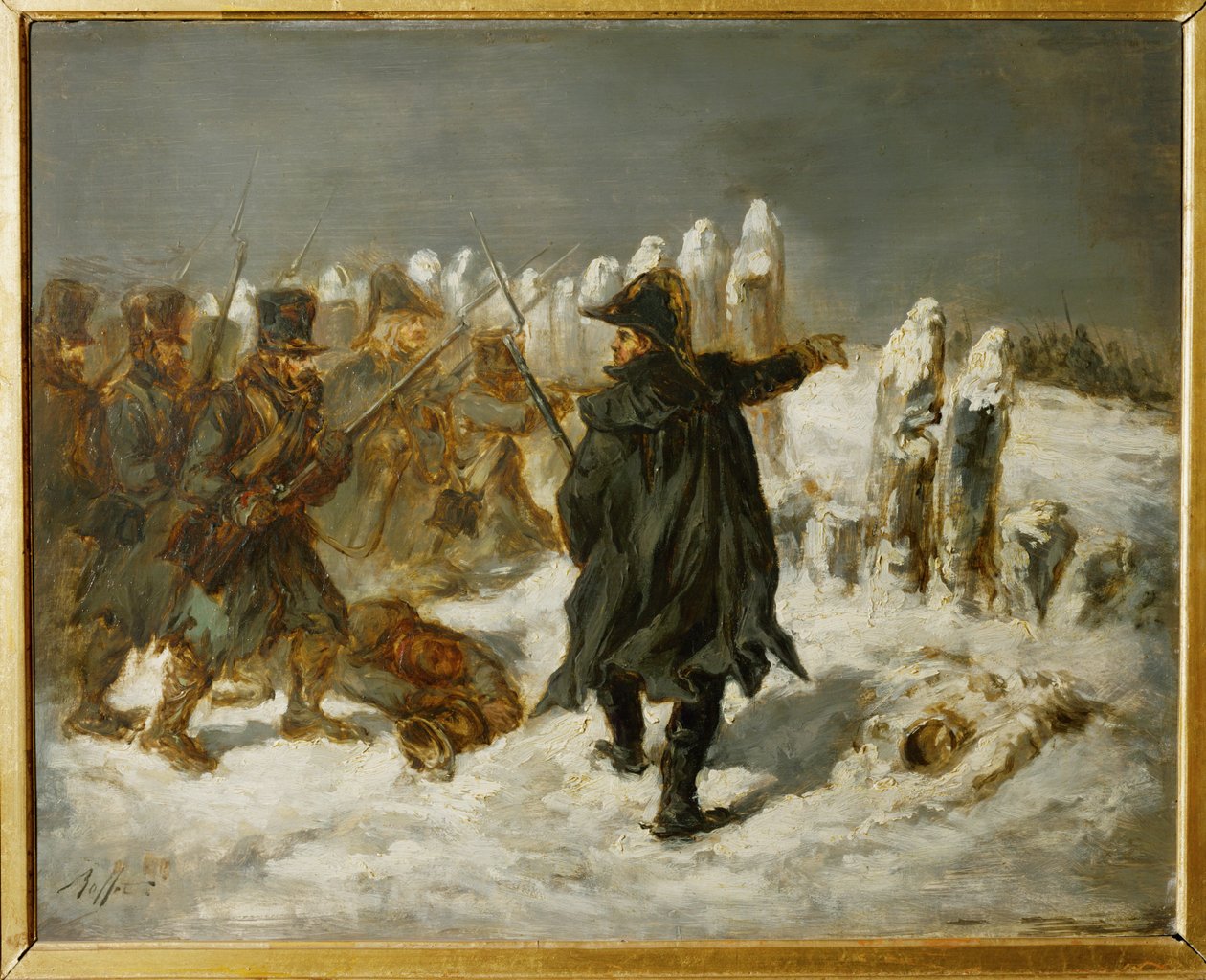 Michel Ney, Marechal de France, prins af Moskova, under det russiske felttog i 1812 ved skansen i Kovno ... af Denis Auguste Marie Raffet