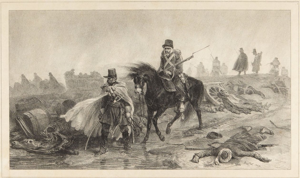Afhandling om menneskelighed af kaptajn Peyronny af Denis-Auguste-Marie Raffet