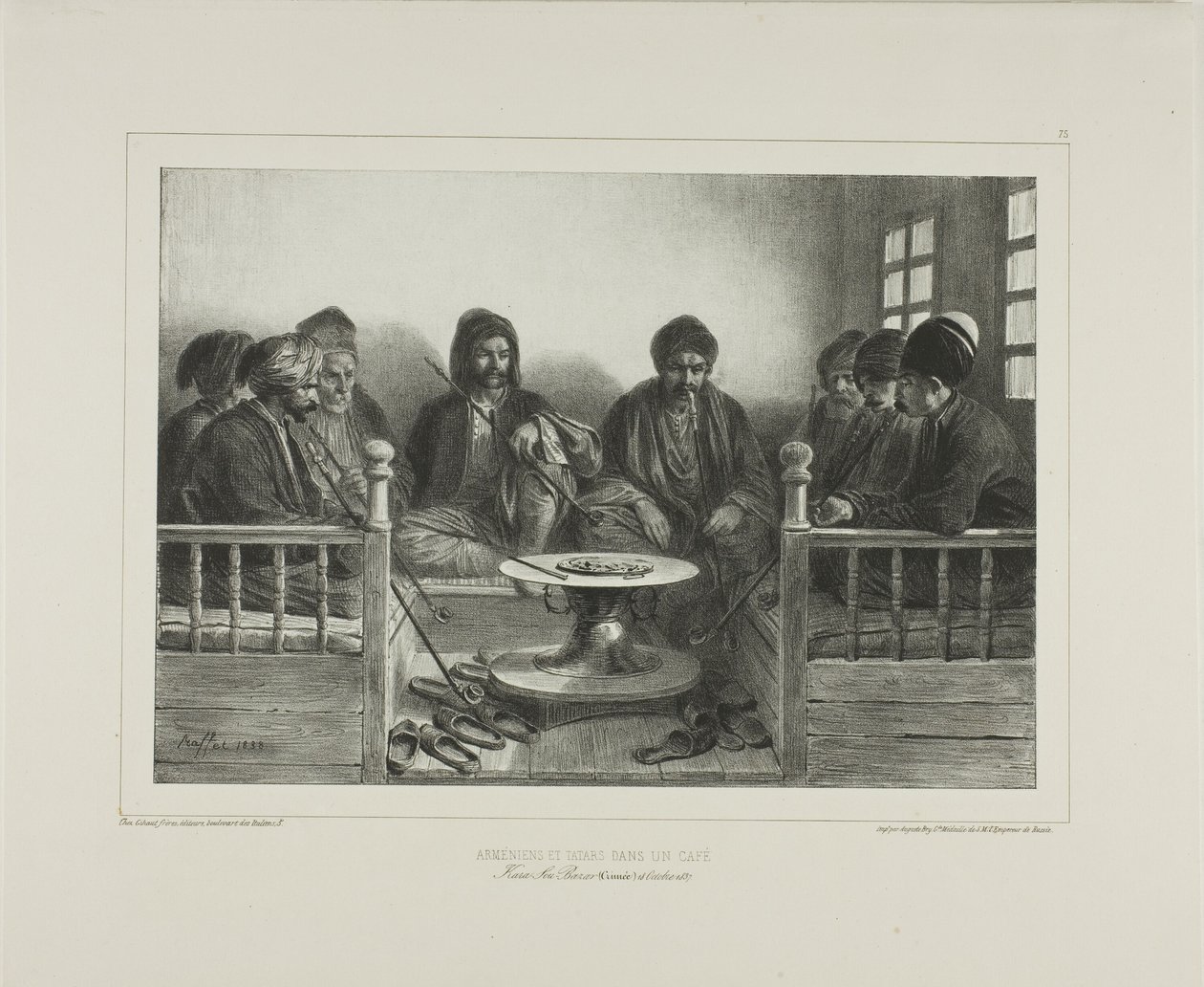 Armeniere og tartarer på en café af Denis Auguste Marie Raffet