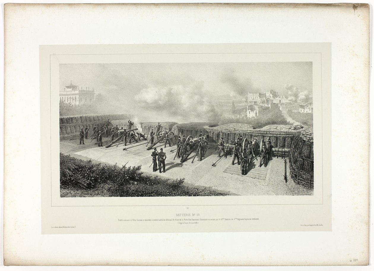 Batteri nr.10, fra Souvenirs of Italy: Rome Expedition af Denis Auguste Marie Raffet