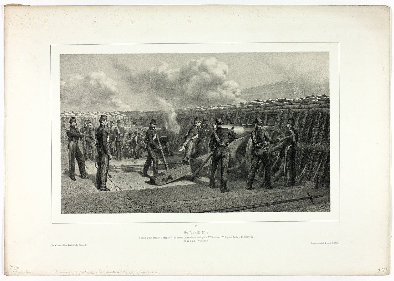 Batteri nr.9, fra Souvenirs of Italy: Rome Expedition af Denis Auguste Marie Raffet