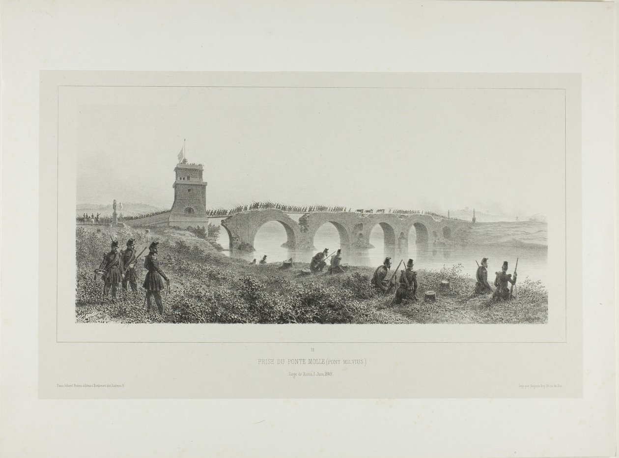 Erobring af Molle-broen af Denis Auguste Marie Raffet